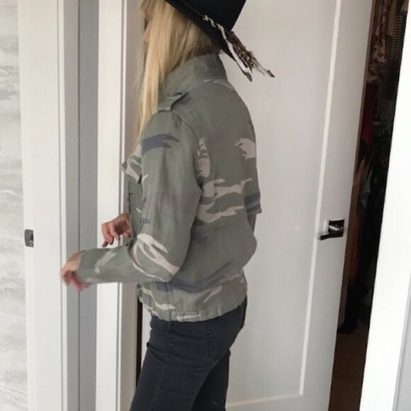 RAILS lightweight jacket faded camo pattern sage soft lyocell linen blend  SP - Picture 5 of 16